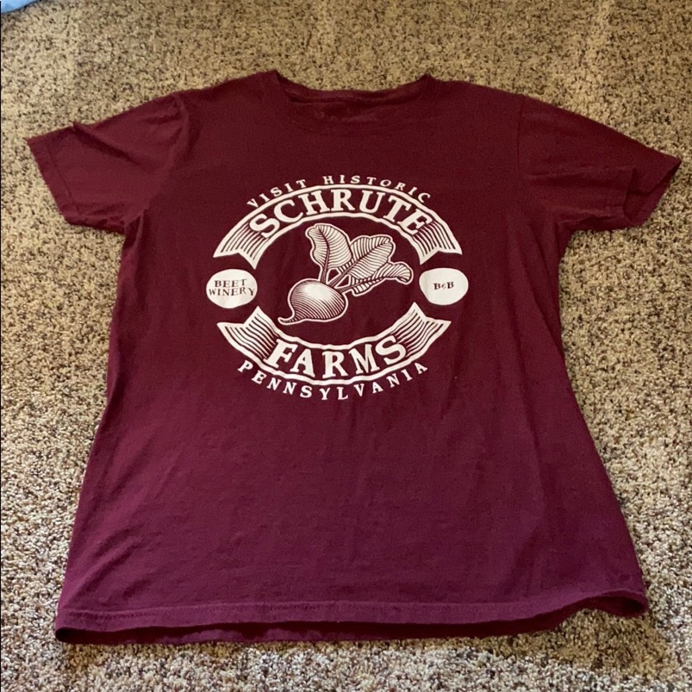 Shrute Farms (The Office) Maroon Novelty Shirt
